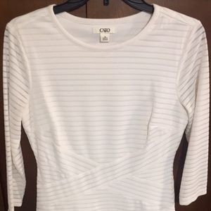 Woman's White Stripe Detail Dress